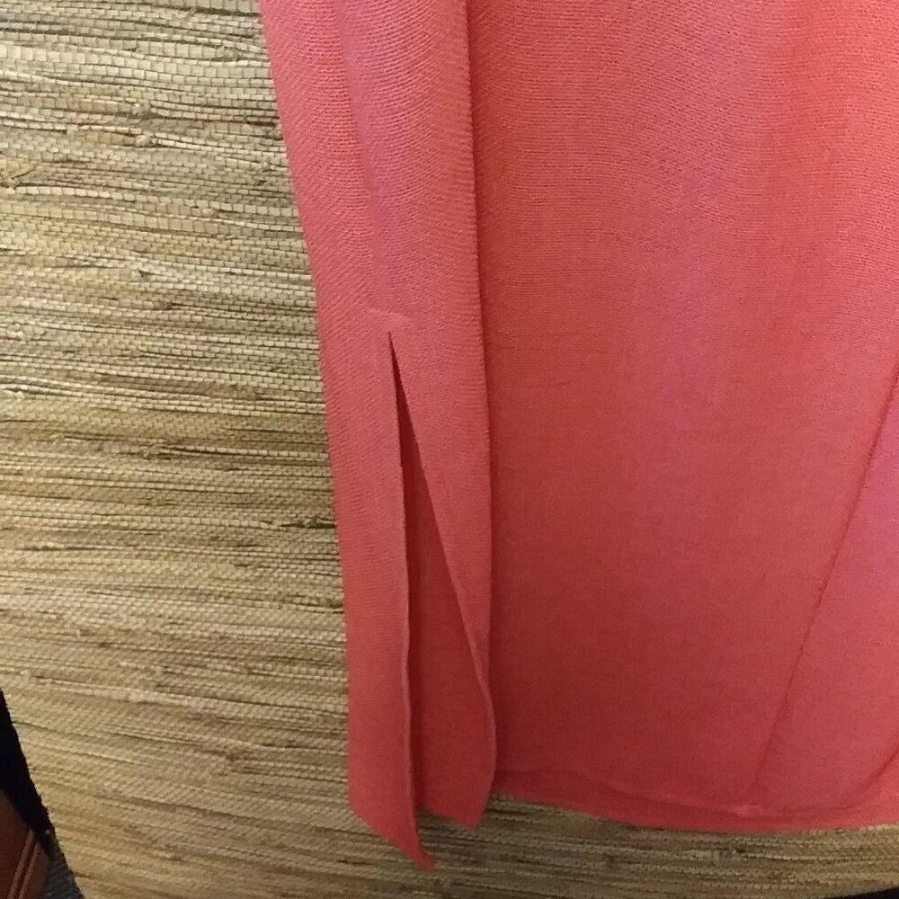 🧡 Donna Ricco Coral Sleeveless Midi Dress 16W – Lined, Side Slit, Elegant - Picture 9 of 11